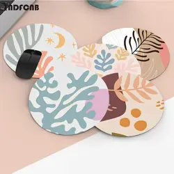 Simple Leaf Disign Mousepad Round Custom Skin Desktop Desk Mat Kawaii Gaming Accessories ad Mouse Pad For PC Mouse Carpet