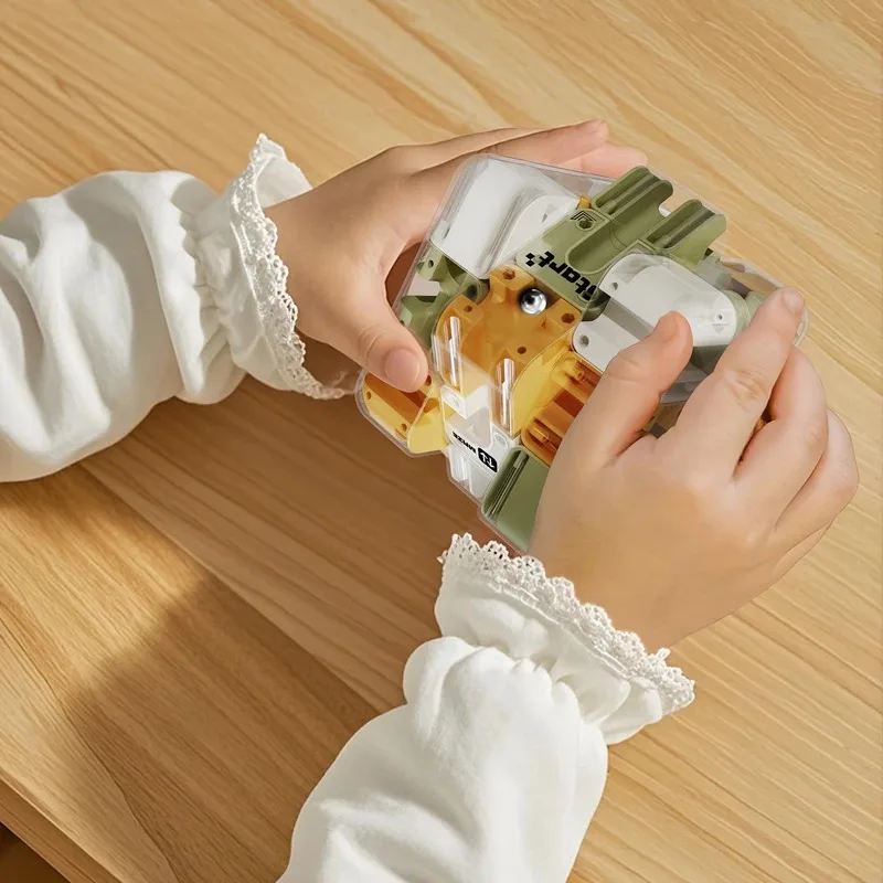 Labirinto transparente de seis lados cubo mágico 3x3 3d quebra-cabeça labirinto jogo cubos de velocidade labirinto brinquedos para crianças, brinquedos educativos das crianças
