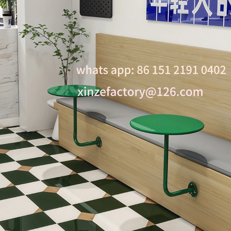 

Customizable Round Table Space-Saving Hanging Side Table for Bubble Tea Shop/Cafe Small Coffee Bar Counter & Snack