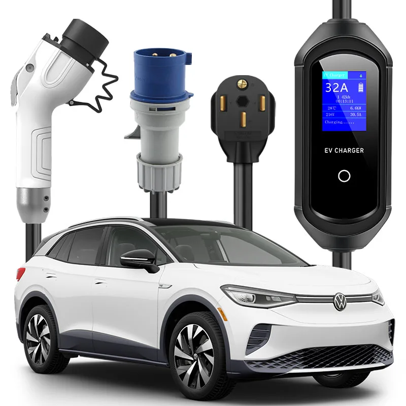 High Compatibility16A 32A Mode Level 2 AC Ev Charger 7KW 11KW EVSE Portable Ev Charger Electric Vehicle Car Charger