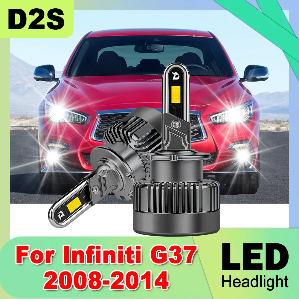 

2 шт. светодиодные ксеноновые фары D2S с вентилятором, дизайн 1:1, 6000K, белый свет, высокая мощность, для Infiniti G37 2008-2013 2014, турбо HID ксеноновые фары