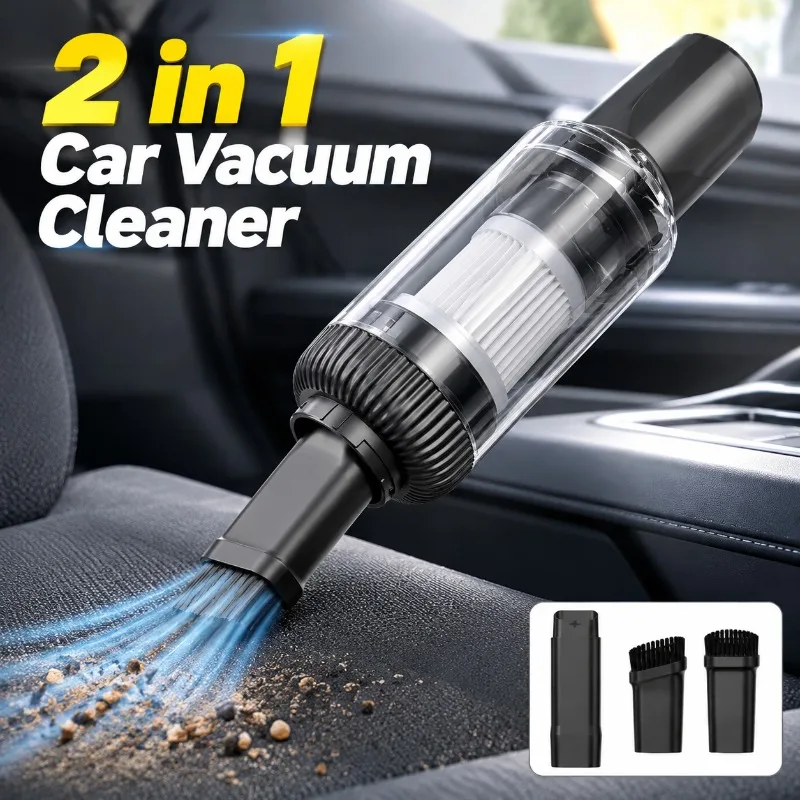 2 in 1 Cordless Handheld Car Vacuum Cleaner, Blow & Suction Dual Function, Reusable Dust Cup Filter Accessory Bin for Auto Home