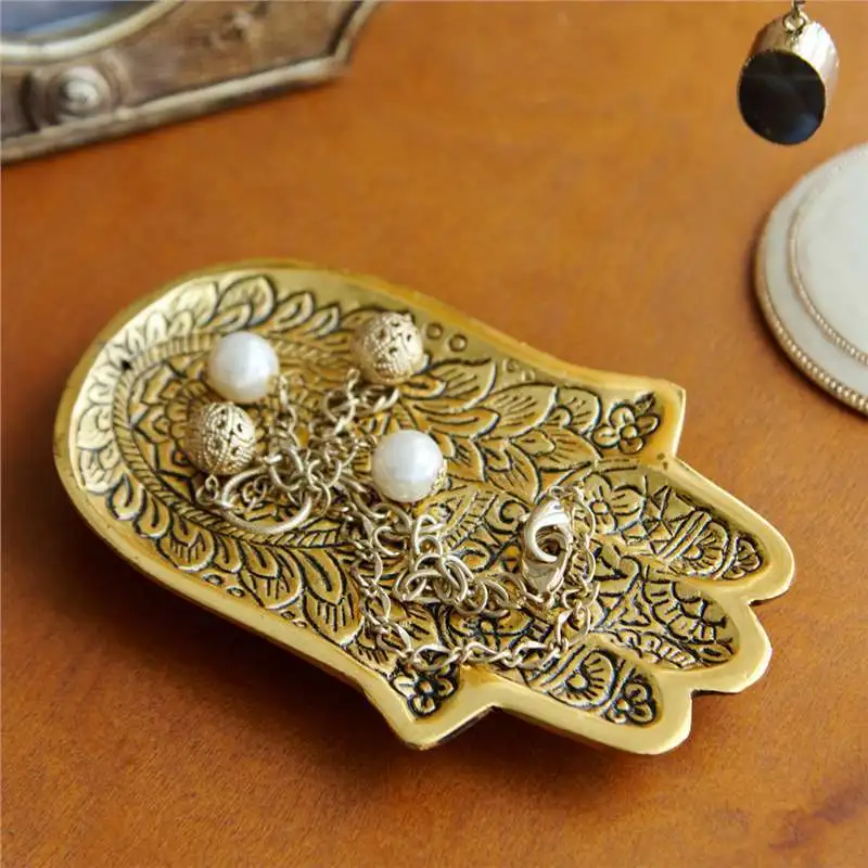 Modern creative aluminum, decorative plate light luxury home desktop dresser jewelry storage plate ornament