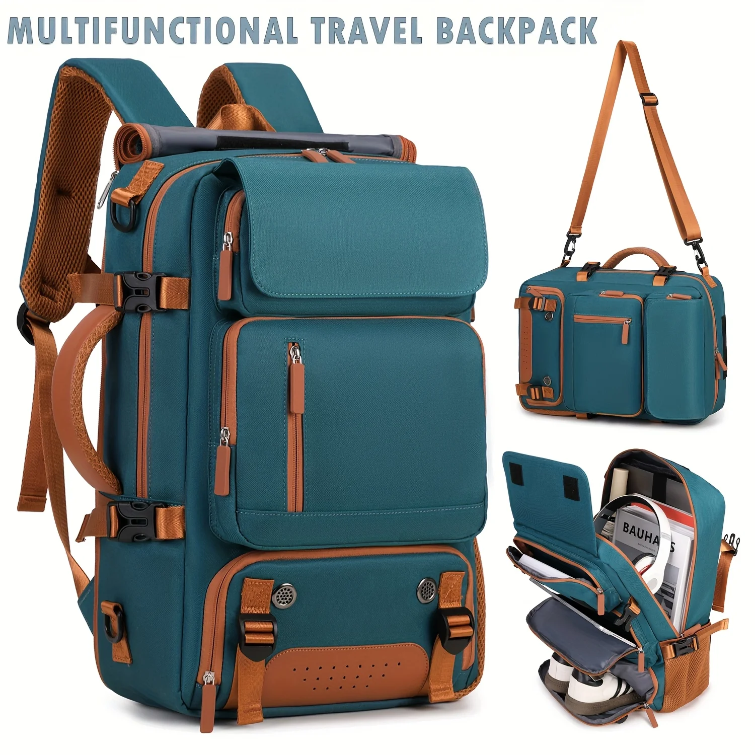 Lightweight Convertible Backpack, Large Capacity with Laptop Compartment for Travel, School & Business.