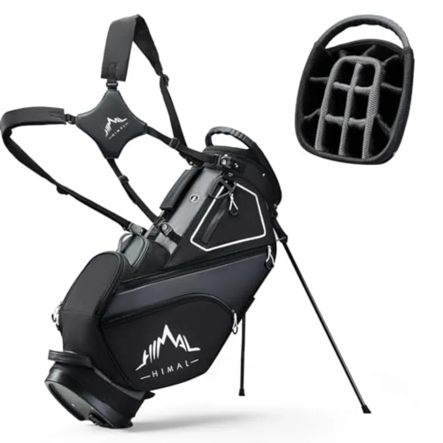 

14 Way Dividers Golf Stand Bag Lightweight, Golf Bag for Men Women with Multiple Pockets, Dual Strap and Rain Cover Hood