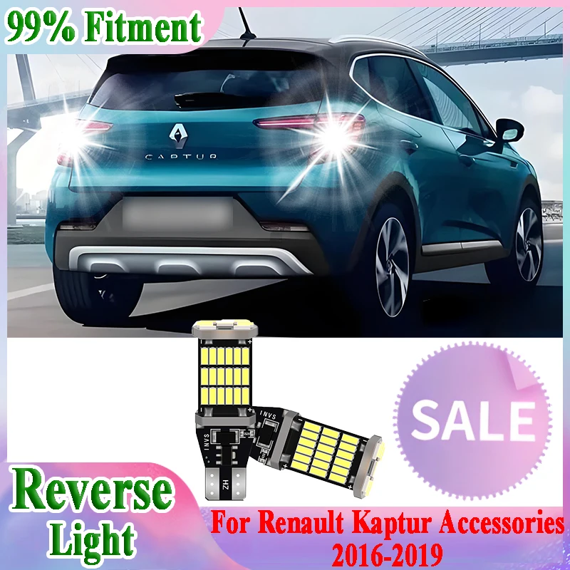 

2PCS T15 W16W Car LED Reverse Light 6000K White CSP Chips For Renault Kaptur Accessories 2016 2017 2018 2019 BackUp Lamp