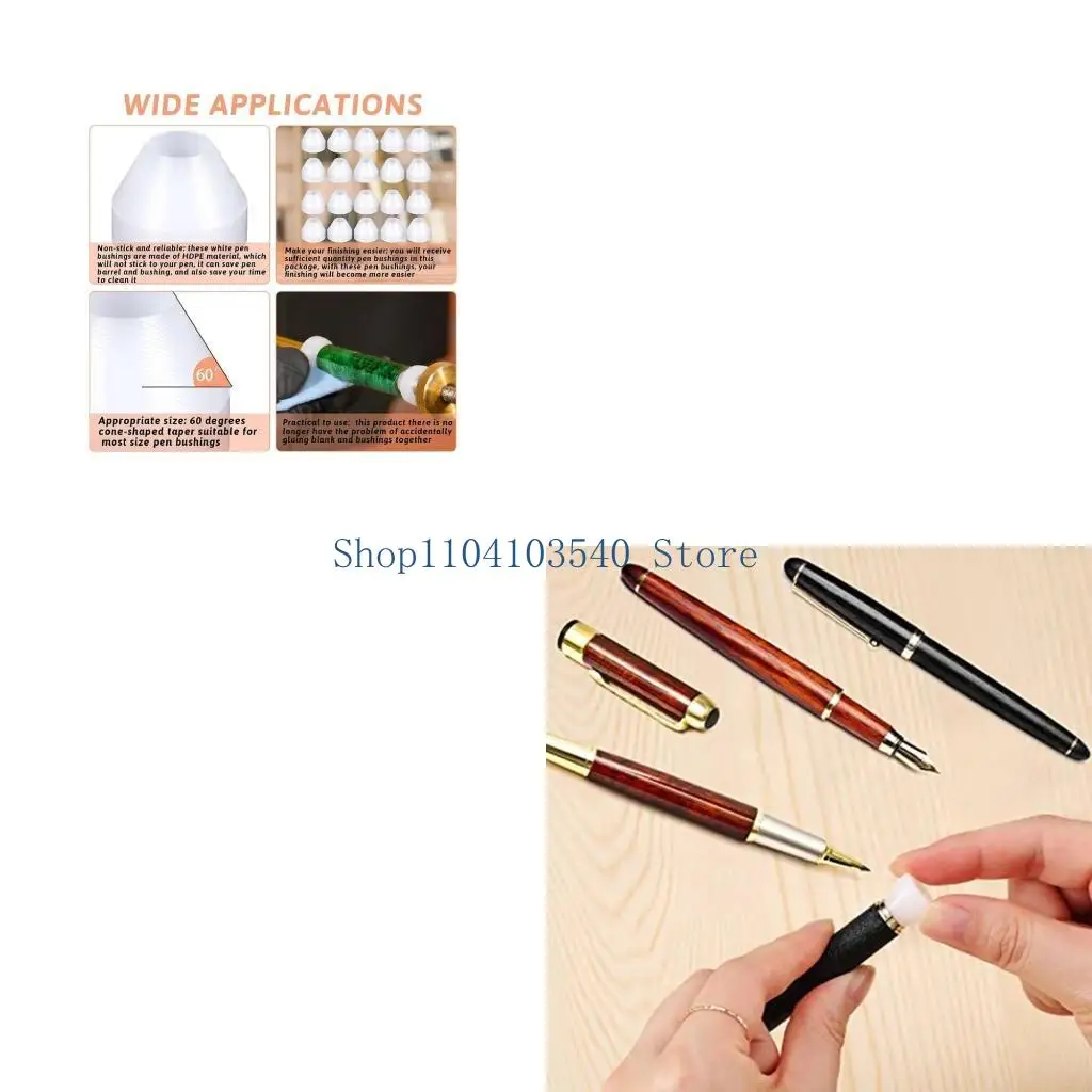 02DC 20pcs Pen Bushings Durable Non-Stick Pen Bushing for CA Finishing Pen Turning for DIY Enthusiasts and Professionals