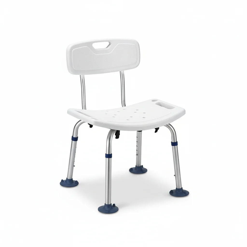 

Стул для душа, сиденье для ванной из алюминиевого сплава со спинкой, регулируемое оборудование для безопасности в ванной, 51x31 см, грузоподъемность 150 кг/330 фунтов