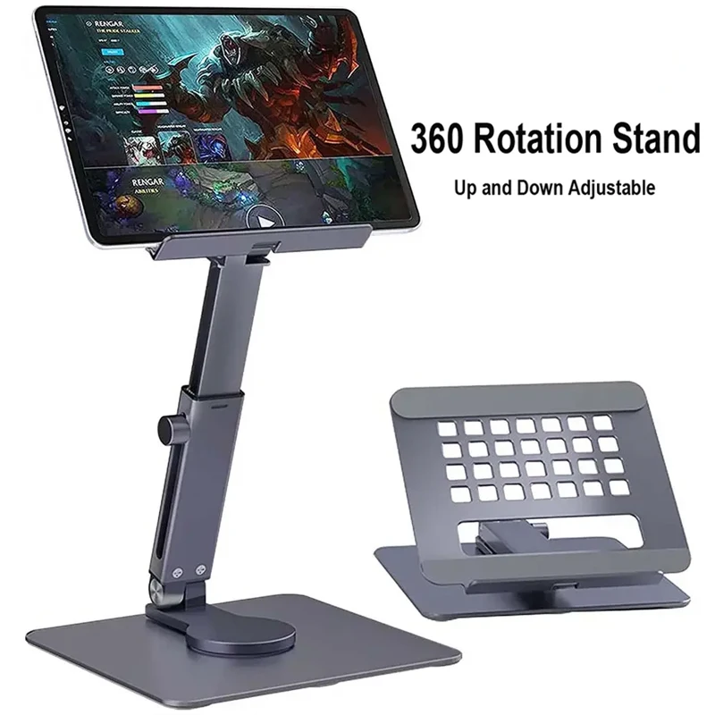

360° Rotation Aluminum Tablet Stand Desk Riser Multi Angle Height Adjustable Foldable Holder Dock For Xiaomi iPad Tablet Laptop