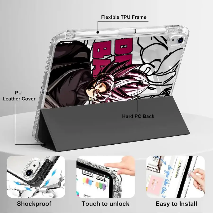 D-ragonS BallS Holder Cover Tablet Case For iPad Mini 6 7 11th 10th 9th 8th 12.9inch Pro 2025 Air 4 5 M3 M2 M4 11inch Y-Fold
