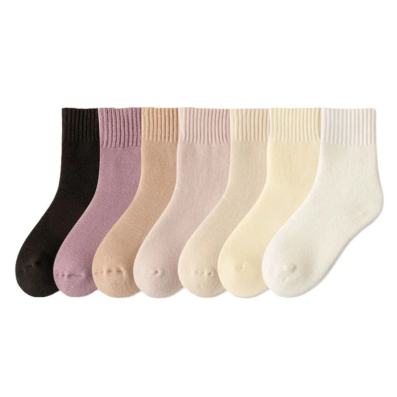 1/3 أزواج النساء الجوارب الصوف الخريف الشتاء الدافئة الثلوج ماركرون اللون سميكة أفخم شعر لينة بعد الولادة جوارب الطابق النوم الجوارب #6