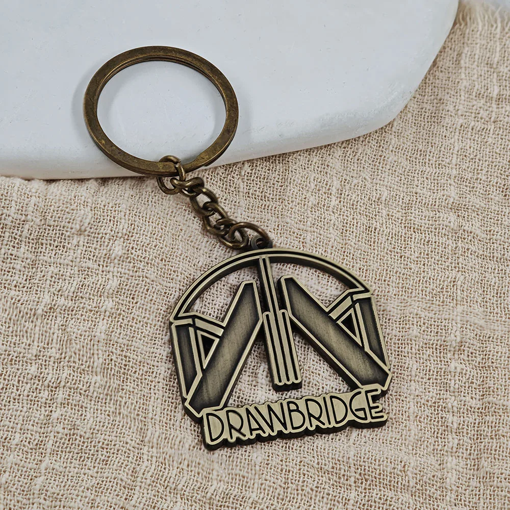 Death Stranding 2 Schlüsselanhänger Metall-Brücke Logo Anhänger Schlüsselring Fragile Logistics Hideo Kojima Spiel-Fans Cosplay Rucksack Auto B – Detail 4