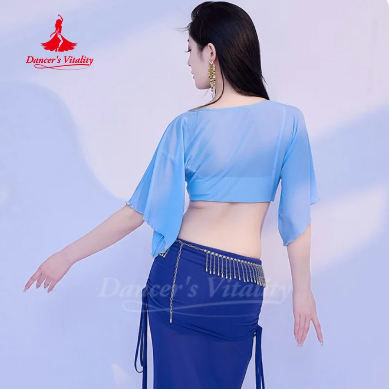 Costume da danza del ventre per donna Set in rete confortevole e traspirante Abbigliamento per pratica di danza del ventre orientale per adulti e ragazze
