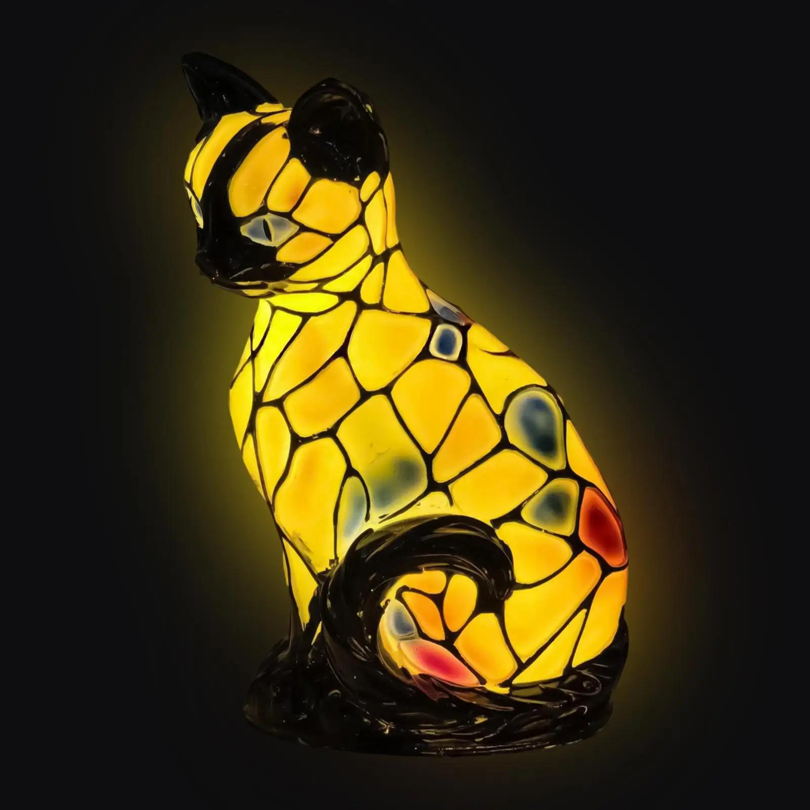 

Светильники-кошки из смолы, светодиодные, винтажные, 3D-декор, ночник для стола, каминной полки, рождественского декора, детской, спальни, гостиной, дома