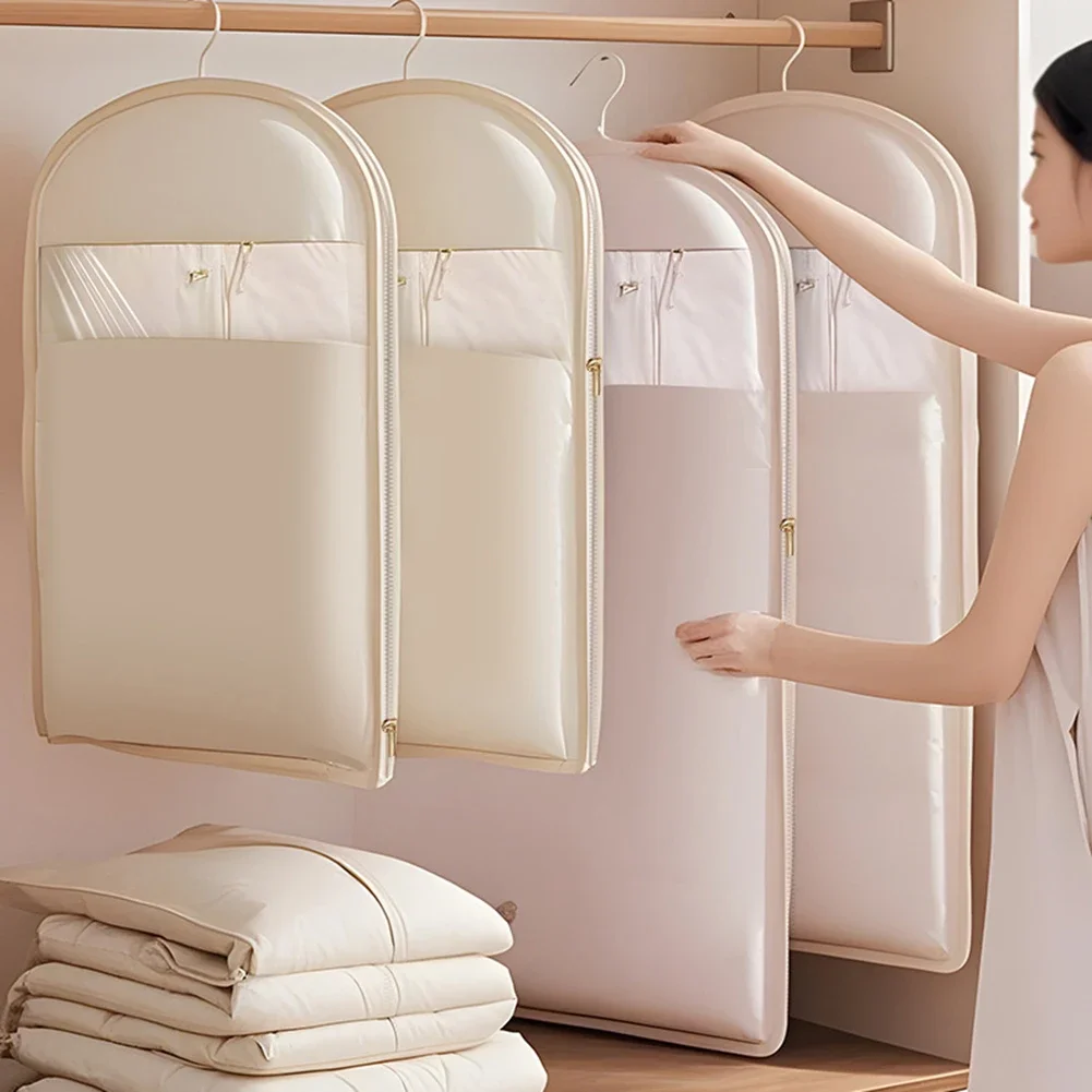 

Прозрачный чехол для одежды с самозатягивающейся молнией, экономящий место, для хранения в шкафу