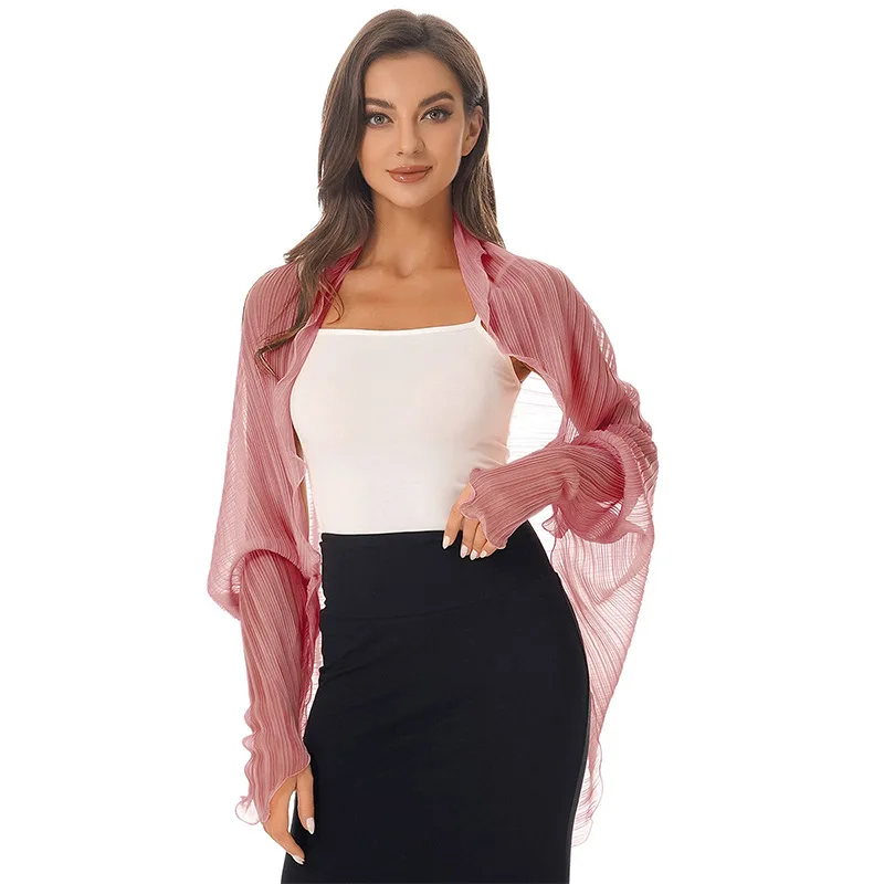 وشاح شال شيفون جديد بلون سادة واقي من الشمس لفصل الربيع والصيف والخريف، ثنائي الغرض متعدد الاستخدامات، واقي من الشمس للسفر