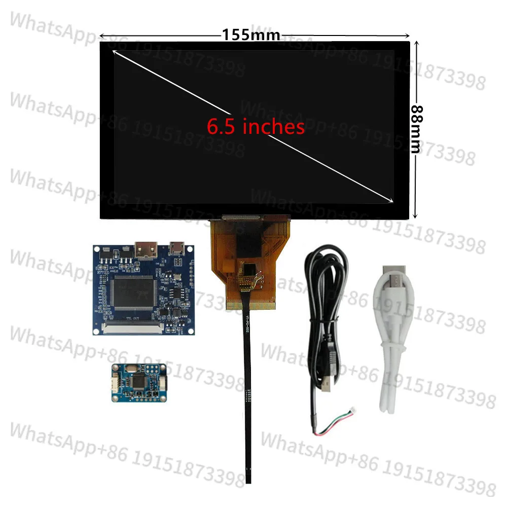 6.5 Inch AT065TN14 LCD Screen Display Driver Control Board Digitizer Touchscreen HDMI-Compatible For Raspberry Pi PC Monitor