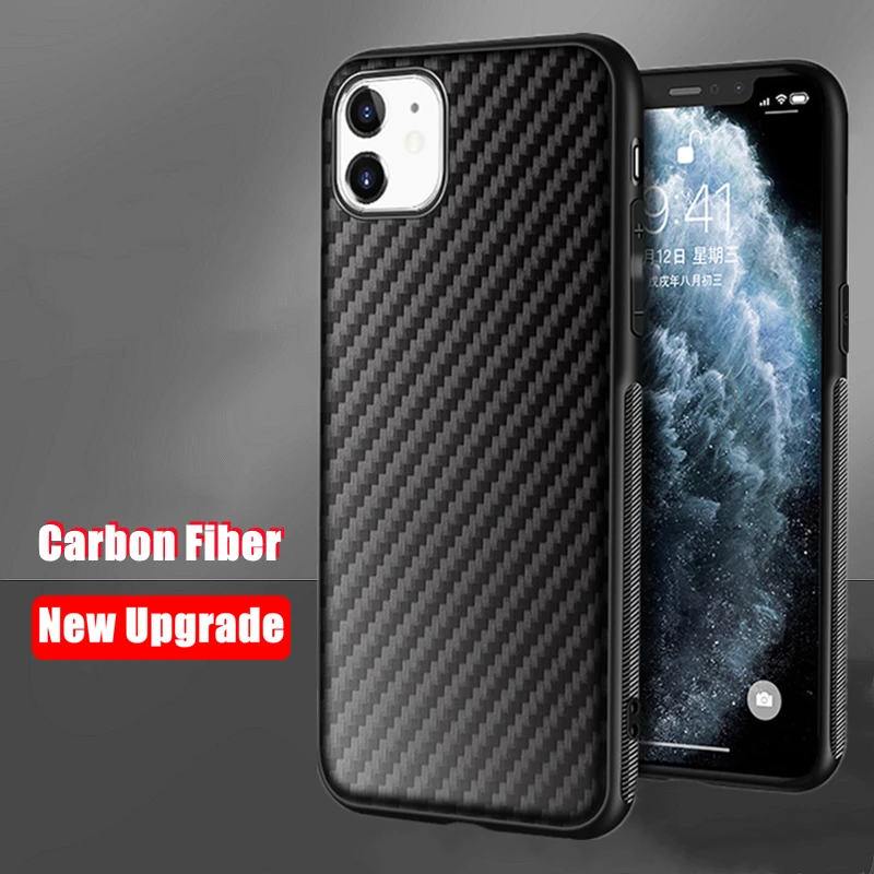 Carbon Fiber Case Coque For Apple iPhone 15 14 13 12 11 Pro XS Max Mini XR X 8 7 6 6s Plus 5S 5 SE 2020 2022 SE3 Silicone Cover