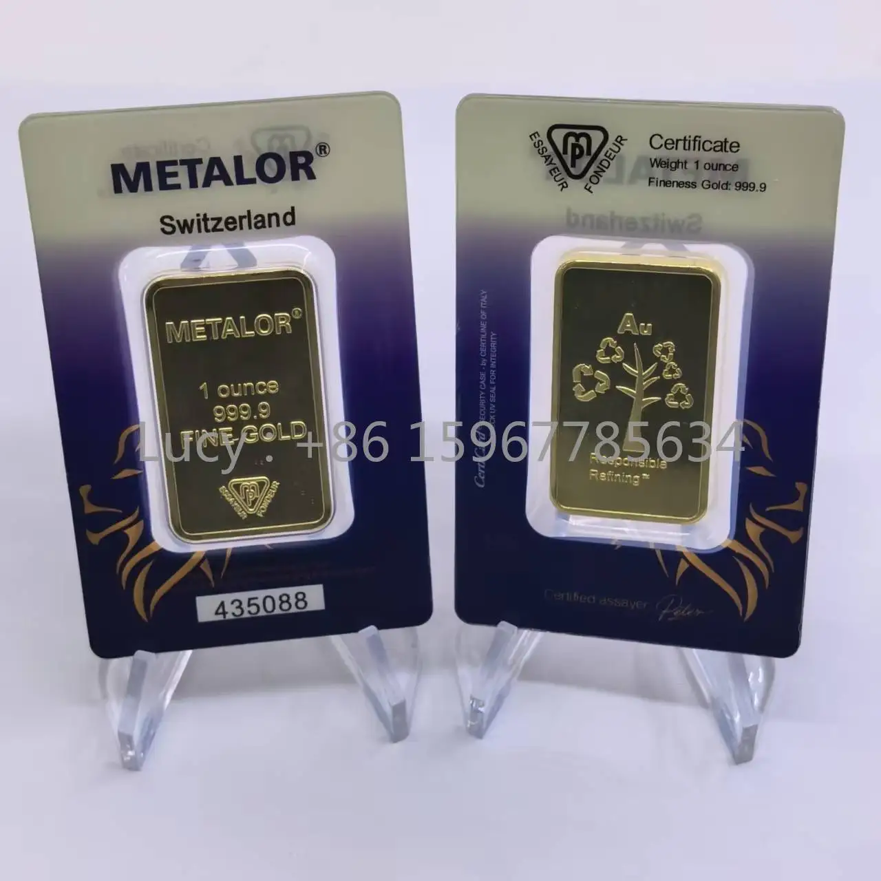 شريط ذهب غير مغناطيسي عيار 24 قيراط، 1 أونصة، شريط مطلي بالذهب سويسرا، رقم تسلسلي مستقل #2