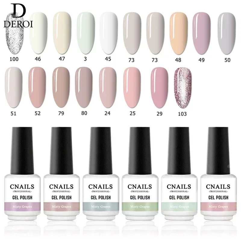 

Deroi Nail Gel Polish Nude Pink Serise Nail Art Manicure Semi Permanent UV LED Gel Polish Varnish Base Coat Soak Off Accessories