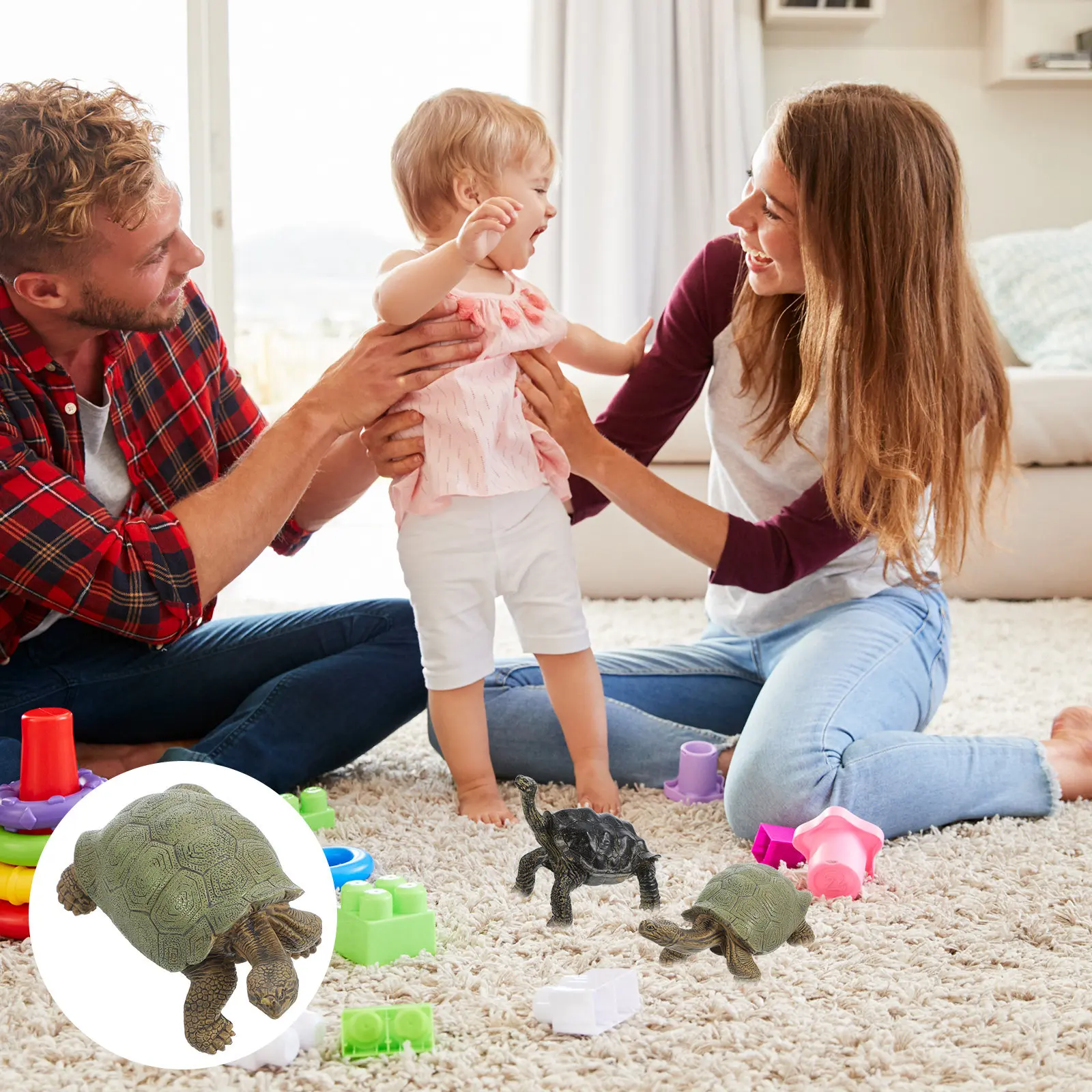

Simulation Turtle Animal Figure Realistic Turtle Sculpture Educational Decorative Ornament for Kids Room Fish Tank Desktop