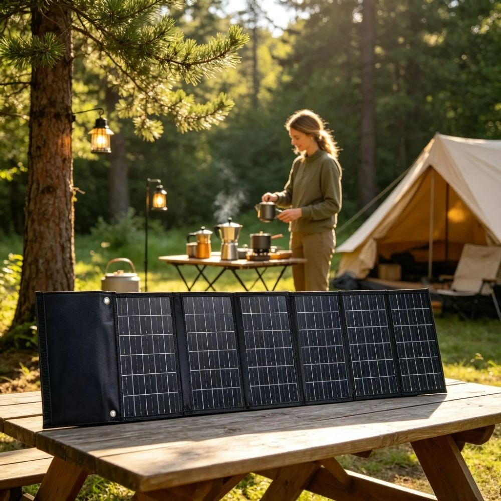 Foldable Waterproof ETFE Solar Charger 50W 90W Portable Solar Power Bank Dual USB DC Output For Outdoor Travel Camping Hiking