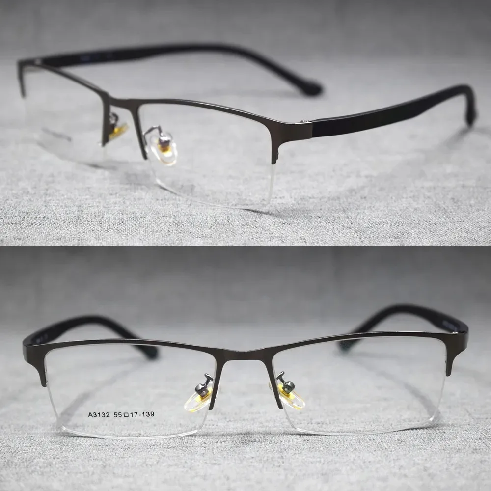 Business Men Semi Frameless Glasses Frame TR90+Metal Classic Male's Spectacles Prescription Frames