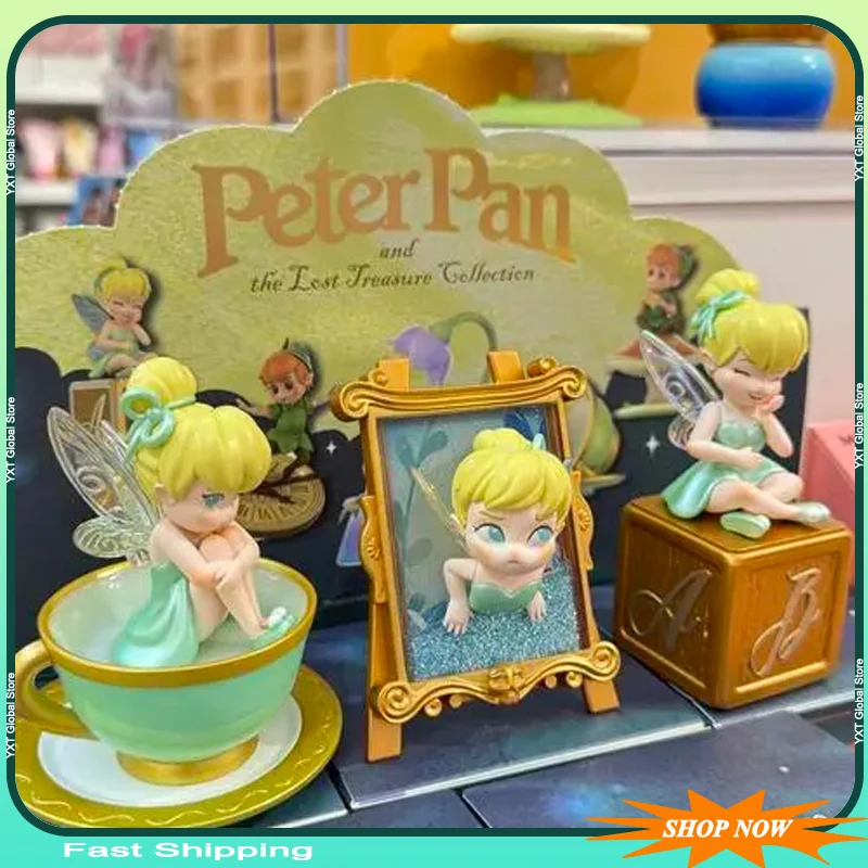 

Genuine Disney Tinker Bell Blind Box Peter Pan And Lost Treasure Collection Surprise Box Figure Anime Model Pvc Doll Toy Gift