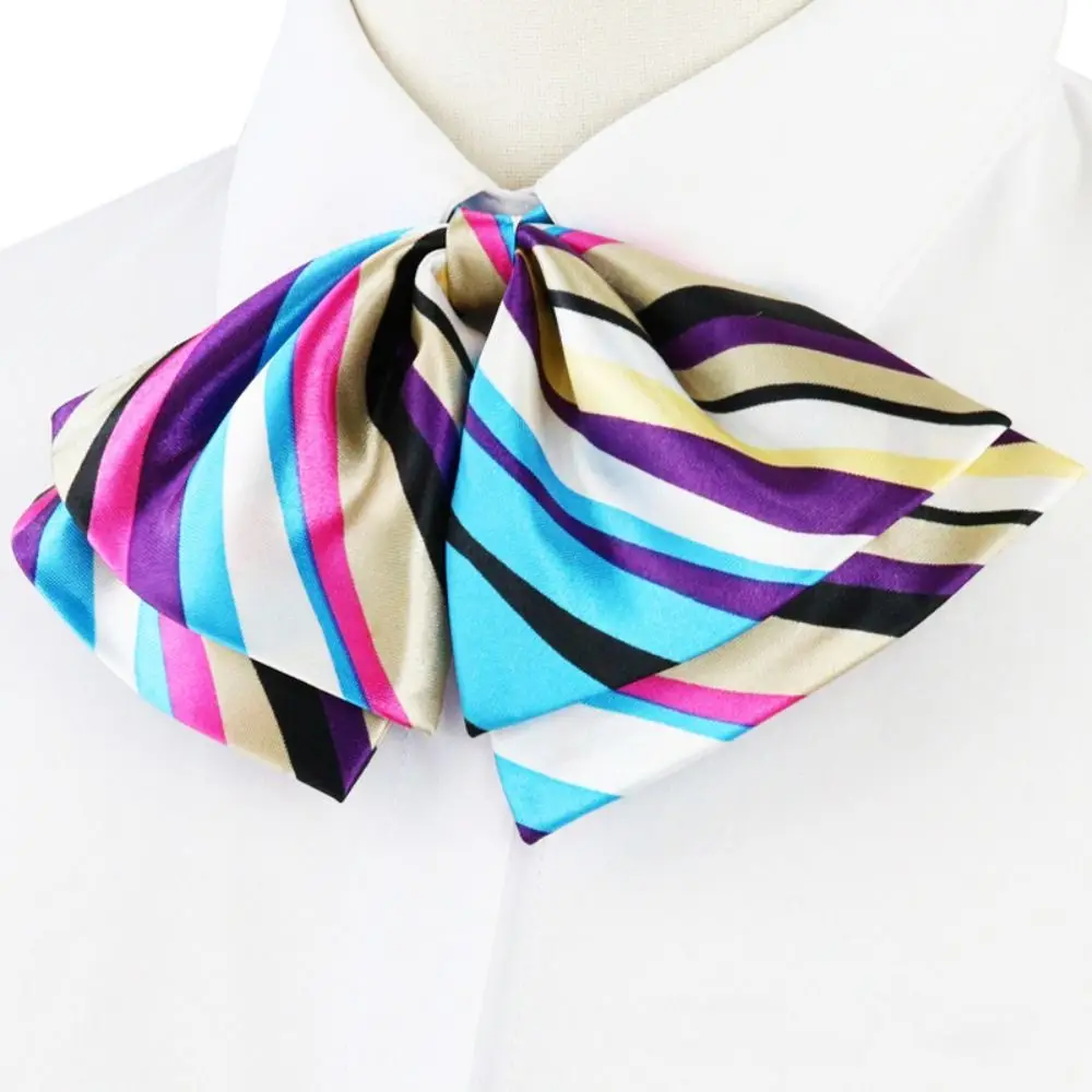 조정 가능한 항공 승무원 넥타이 한국 스타일 다채로운 Bowknot 넥타이 스트라이프 셔츠 액세서리 은행 계산원 넥타이 매일