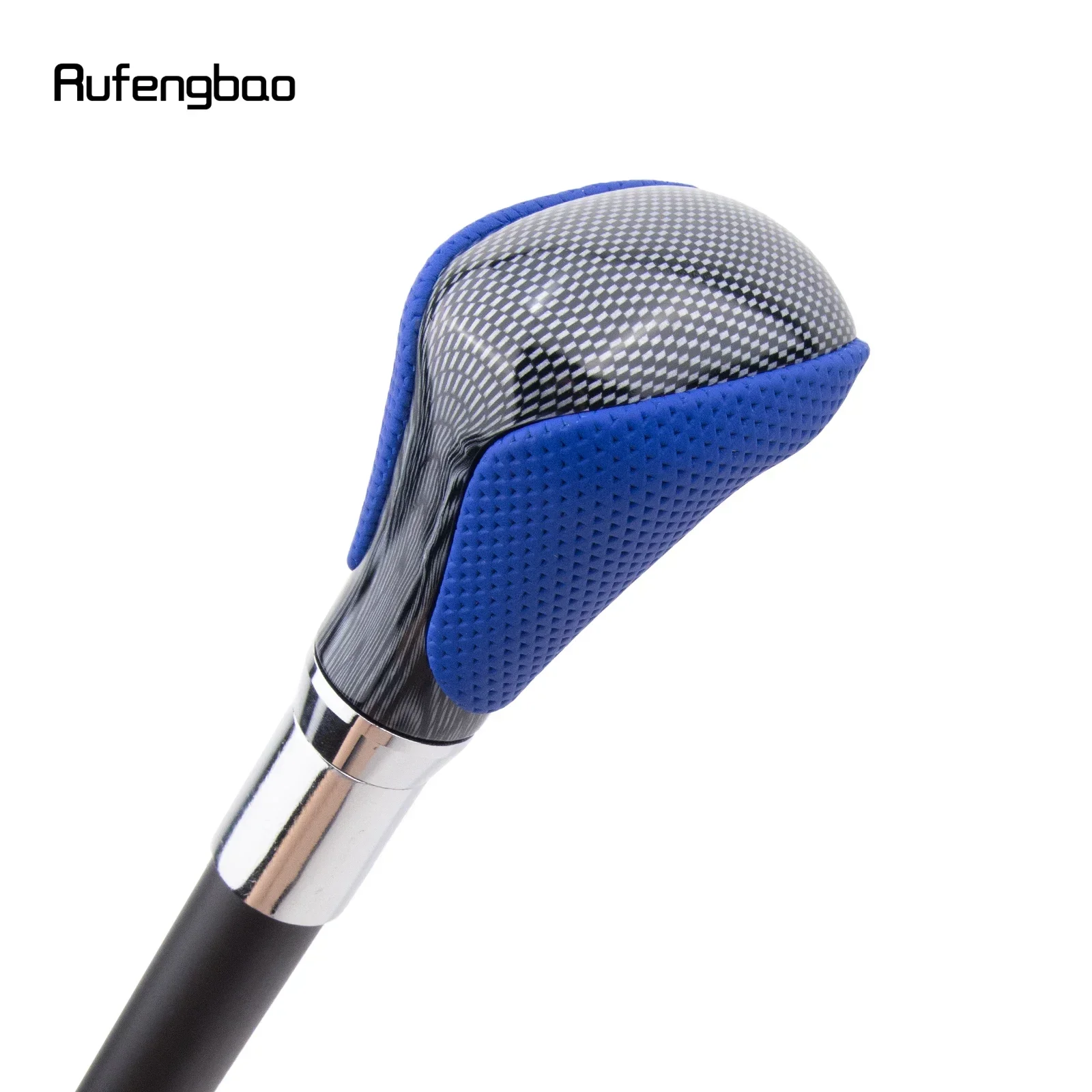 ไม้เท้าหนังสีน้ำเงินดำขาว สไตล์แฟชั่นสตีมพังก์และสุภาพบุรุษทุกวัน ไม้เท้าคอสเพลย์สุดหรู ความยาว 94 ซม.