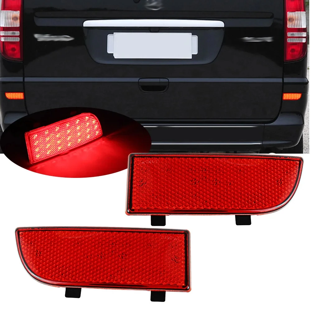 

2pcs For Mercedes benz Vito Viano W639 2003-2014 LED Shocks Rear Bumper Reflector Spotlight Fog Tail Brake Lights