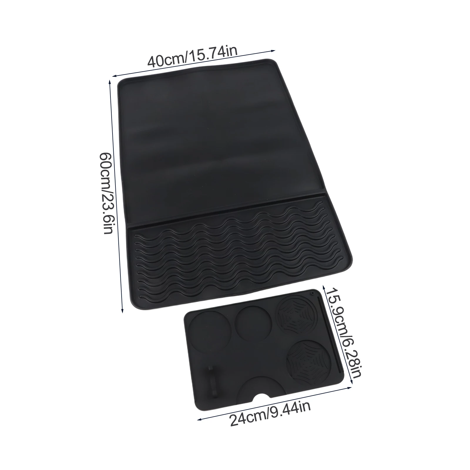 Non Slip Silicone Coffee Machine Mat with Heat Resistant Drying and Raised Edge to Prevent Spills on Countertops