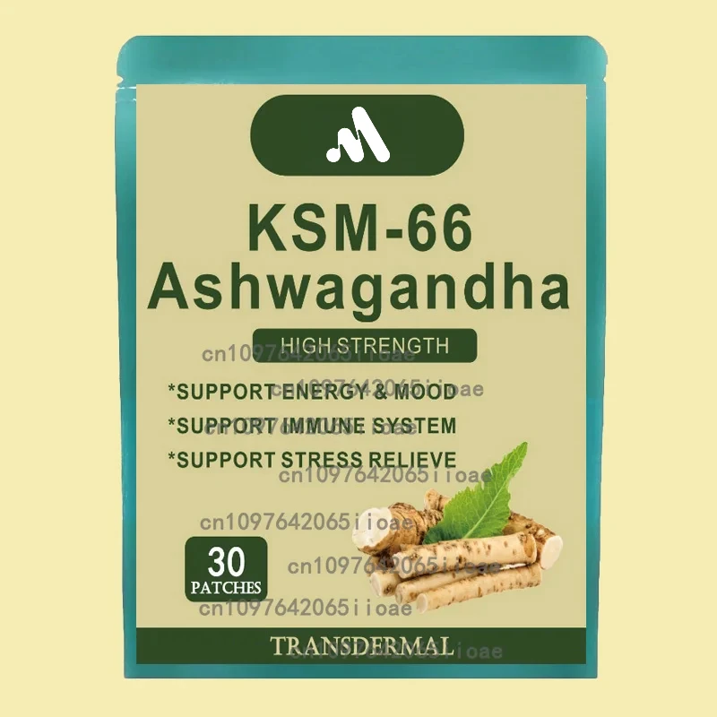 

30-летние пластыри Ashwagandha Complex Transdermal Patches для снятия стресса, усилитель настроения