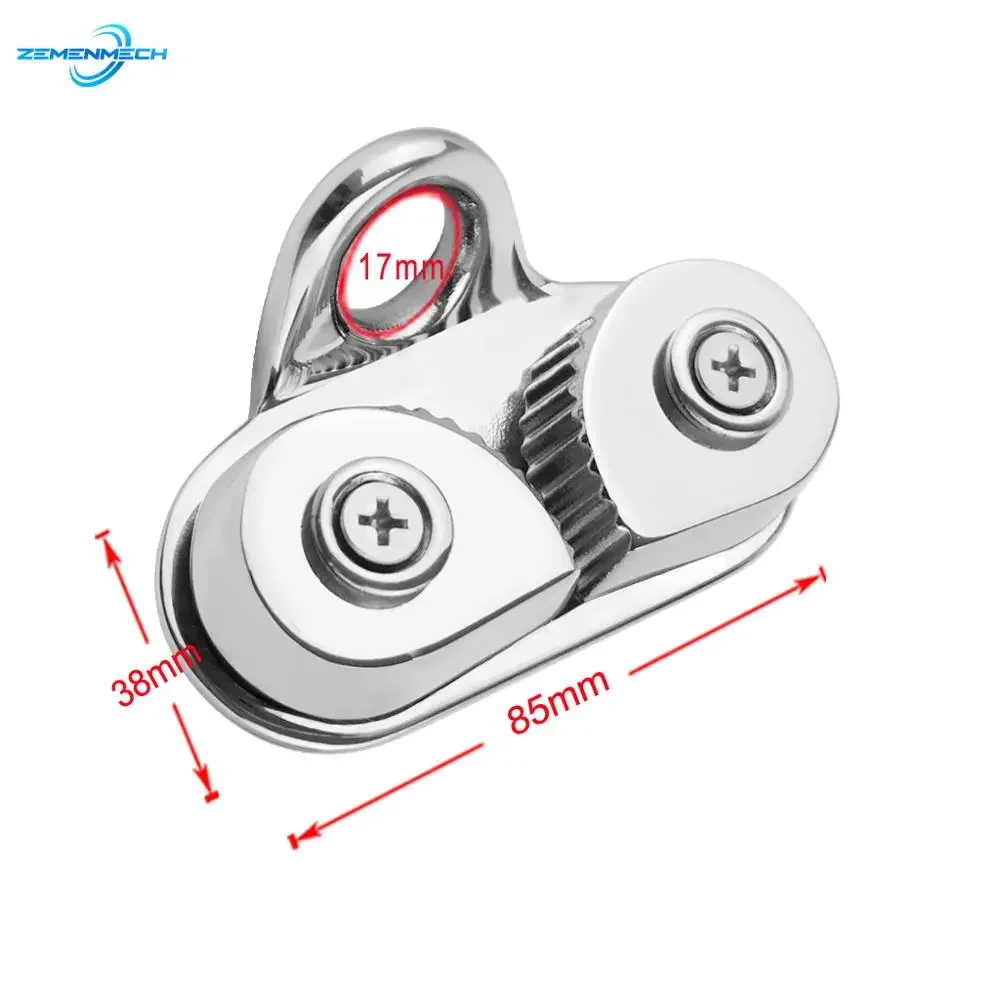 2PCS Stainless Steel Rope Clamp Cam Cleat Leading Ring Sailboat Accessories Marine Fairlead Fish Yacht Kayak Fishing Catamaran