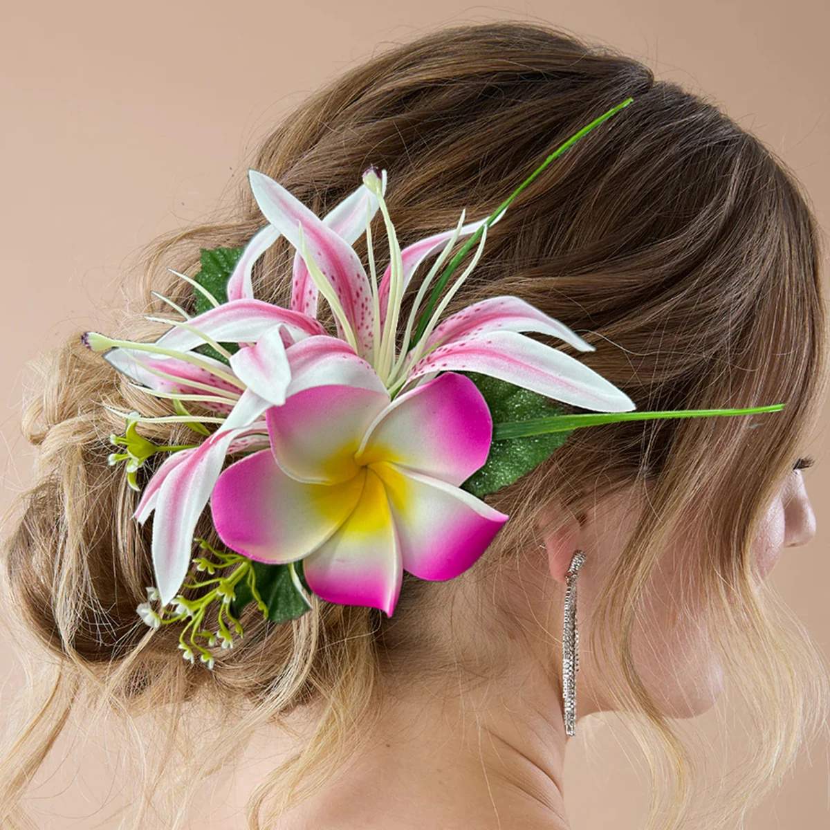 

Bohemian Egg Flower Small Hairpin Artificial Flowers Hair Clips Bridal Barrette Beach Wedding Women Holiday Hair Accessories