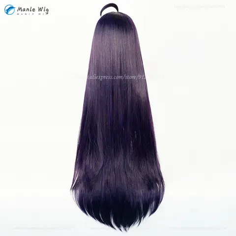 Albedo Cosplay Peruk Mörklila Svart 100cm Lång Rak Peruk Värmebeständigt Syntetiskt Hår Halloween Anime Cosplay Peruker 10 best sales albedo peruk - №1