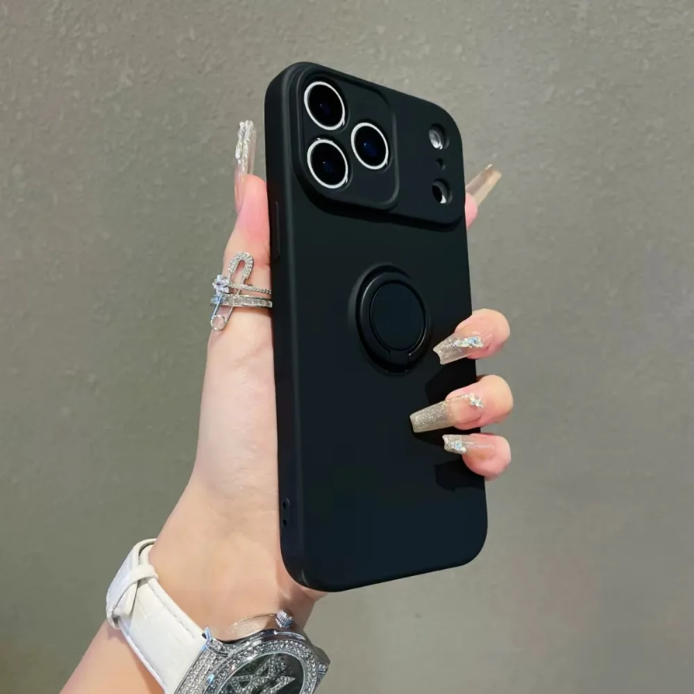 حافظة هاتف واقية ناعمة من السيليكون المقاوم للصدمات مع حامل حلقي لهاتف iPhone 17/16/15/14/13/12/11 pro Max plus - تصميم أنيق #6