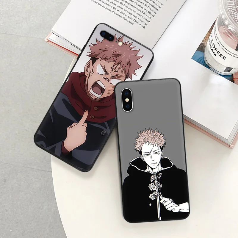 Matte Phone Case For iphone 16 Plus 15 14 13 12 11 Pro Max Mini 7 8 XR 16Pro XSMax Itadori Yuji Jujutsu Kaisen Black Soft Cover