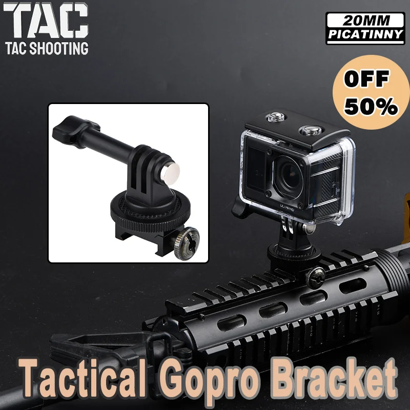 WADSN Tactical GoPro Sports Camera Bracket Mobile Phone Adapter Fit 20mm Picatinny M-lok Rail Hunting Airsoft Scout Accessories