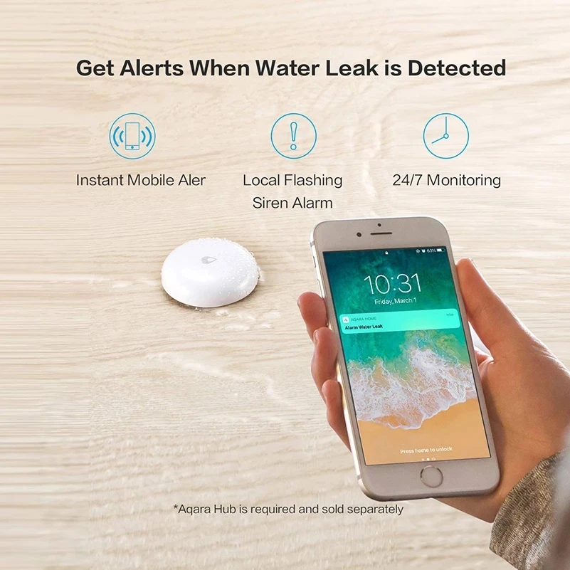 Aqara IP67 Water Immersing Sensor Zigbee Flood Water Leak Detector Alarm Security Soaking Sensor Work With Mi Home Homekit APP