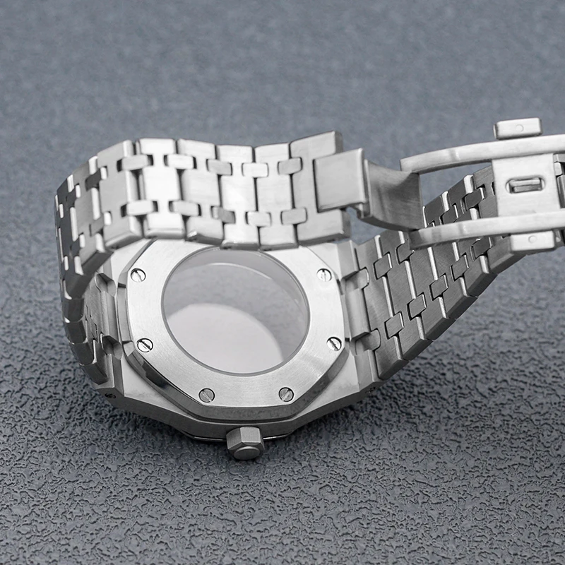 Square NH35 Case Fit Seiko NH35 NH36 Movement Stainless Steel Watch Strap Transparent Glass Crystal Waterproof Back Diving Watch