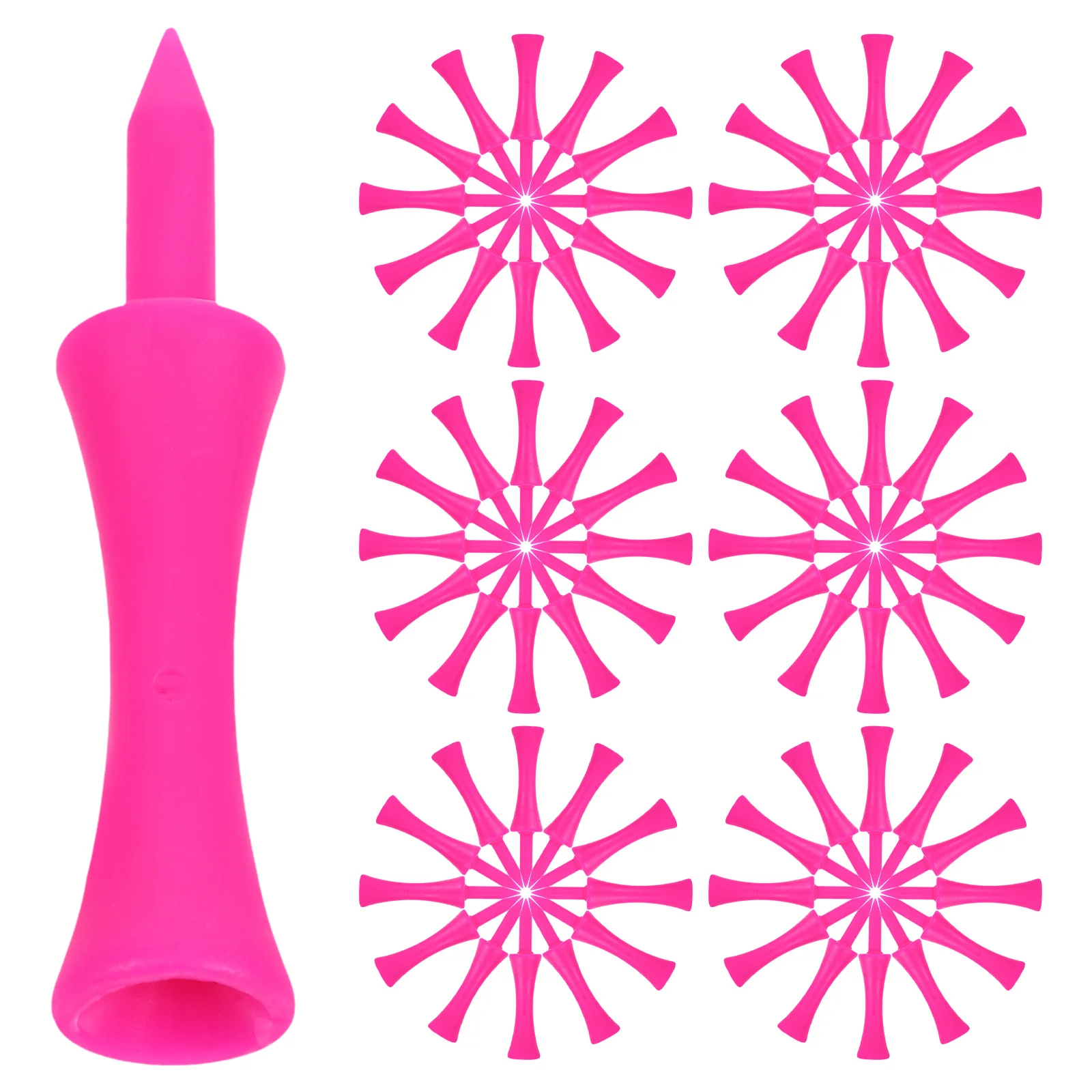 

100Pcs Golf Tees 57Mm Short Plastic Tees for Practice Driving Range Mat Compatible Sturdy Non-Slip for All Weather Use