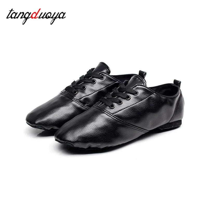 Jazz dance shoes for men kids girl adult PU leather practice dance shoes woman soft soles yoga ballet salsa dancing shoes flats