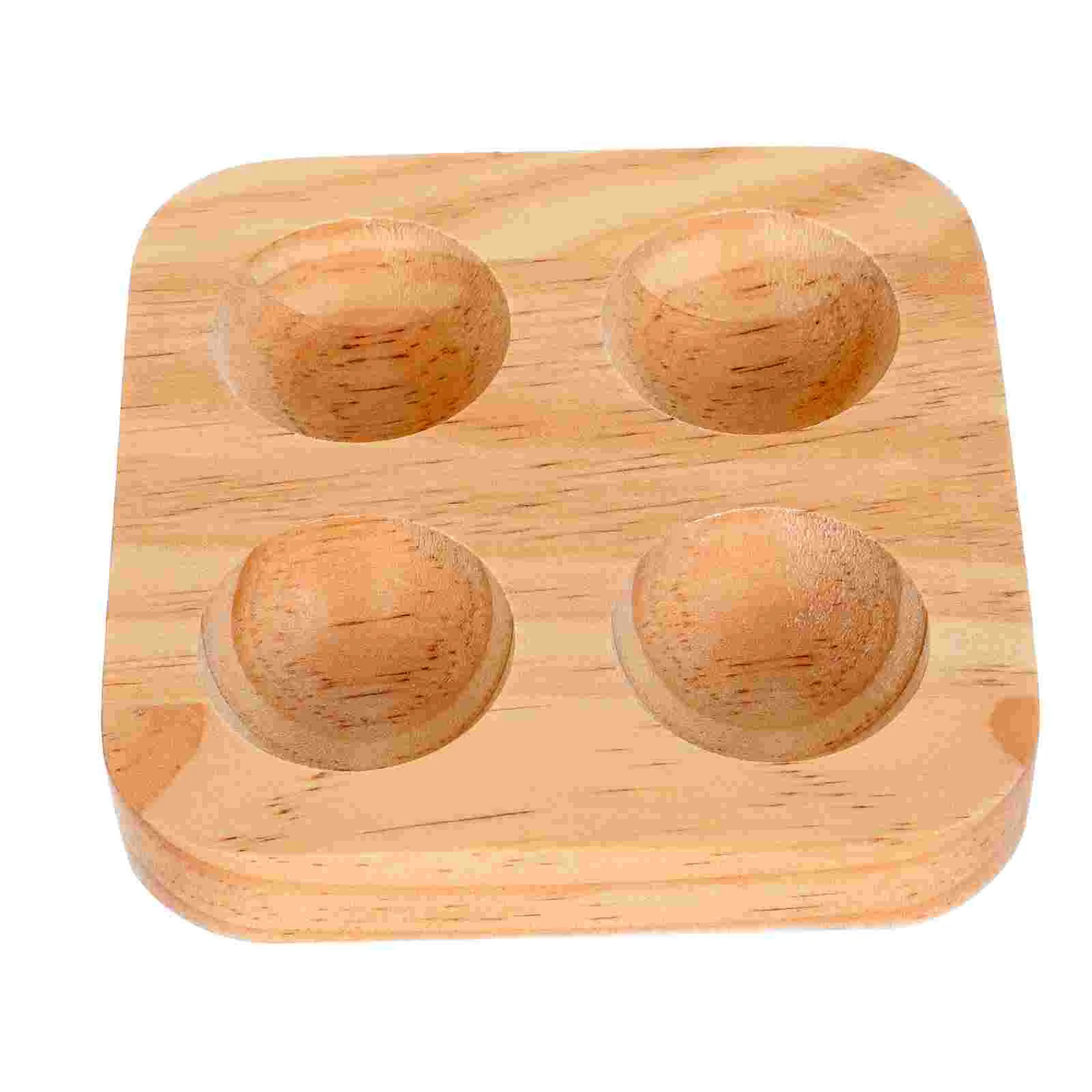 

Plate Wooden Egg Tray Holder Rack Simple Storage Drawers Ornament Display Stand