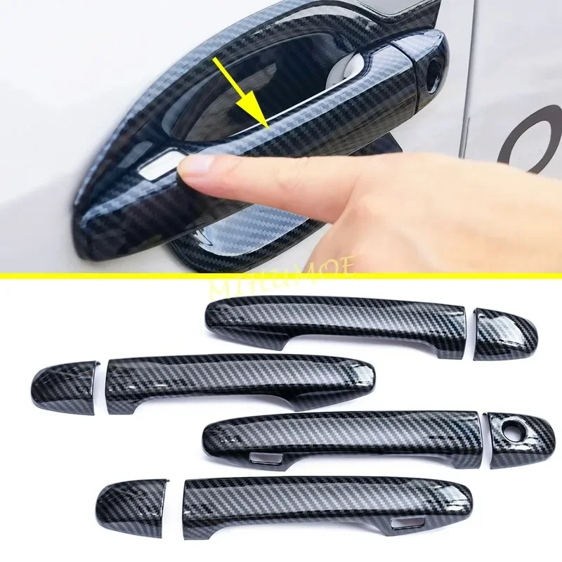 Carbon Fiber Exterior Door Handle Cover Trims For 2021 2022 Subaru Outback (BT) Accessories