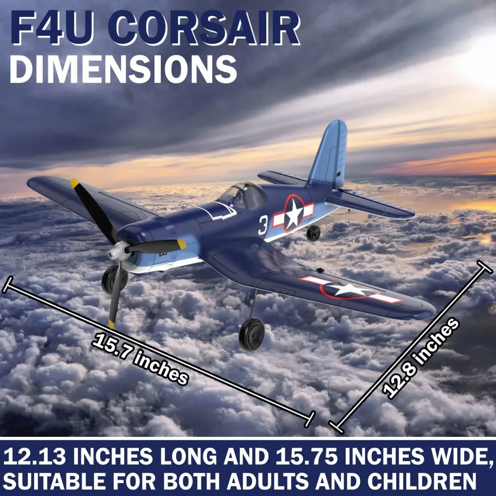 4-Kanal-Funkgesteuertes F4U Corsair-Flugzeug – Kunstflugflugzeug für Anfänger, flugbereit, ideales Geschenk für Enthusiasten