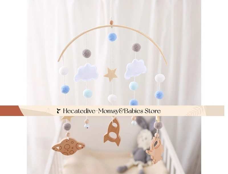 【Must Have】 Sonagli e cellulari per bambini Mobile per culla in legno con cielo stellato ​   giocattoli educativi set neonato mini decorazioni cose per bambini