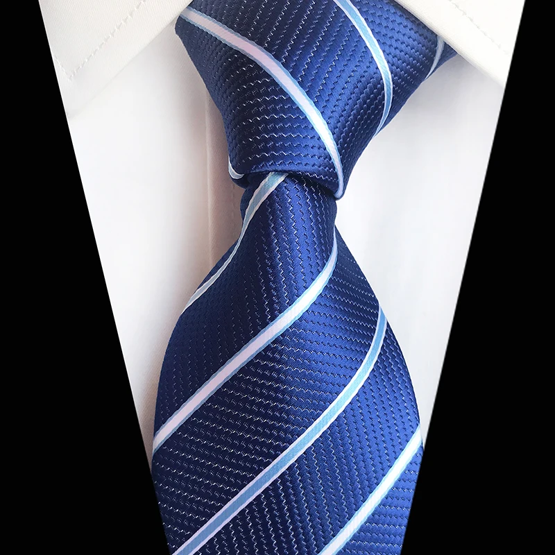 

Brand New Men's Striped Print Neck Ties For Men Necktie Narrow Slim Skinny Cravate Blue Man Business Work Formal Dress Neckties