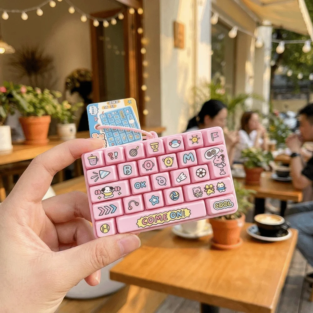 Fun 26-Key Keyboard Keyrings Cartoon Funny Mini Keyboard Pendant Cute Decompression Button Sensory