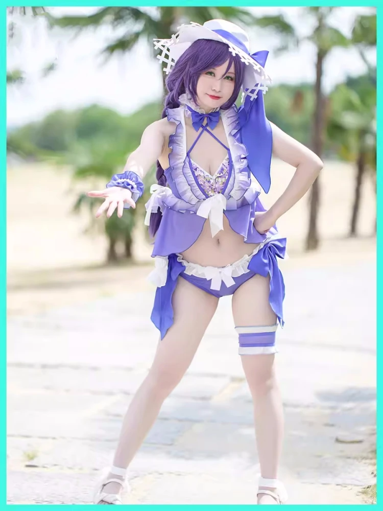 

Nozomi Tojo Cosplay Anime Lovelive Women Fashion Swimsuit Role Play Clothing Summer Beach Swimwear Singing Suit New 2024